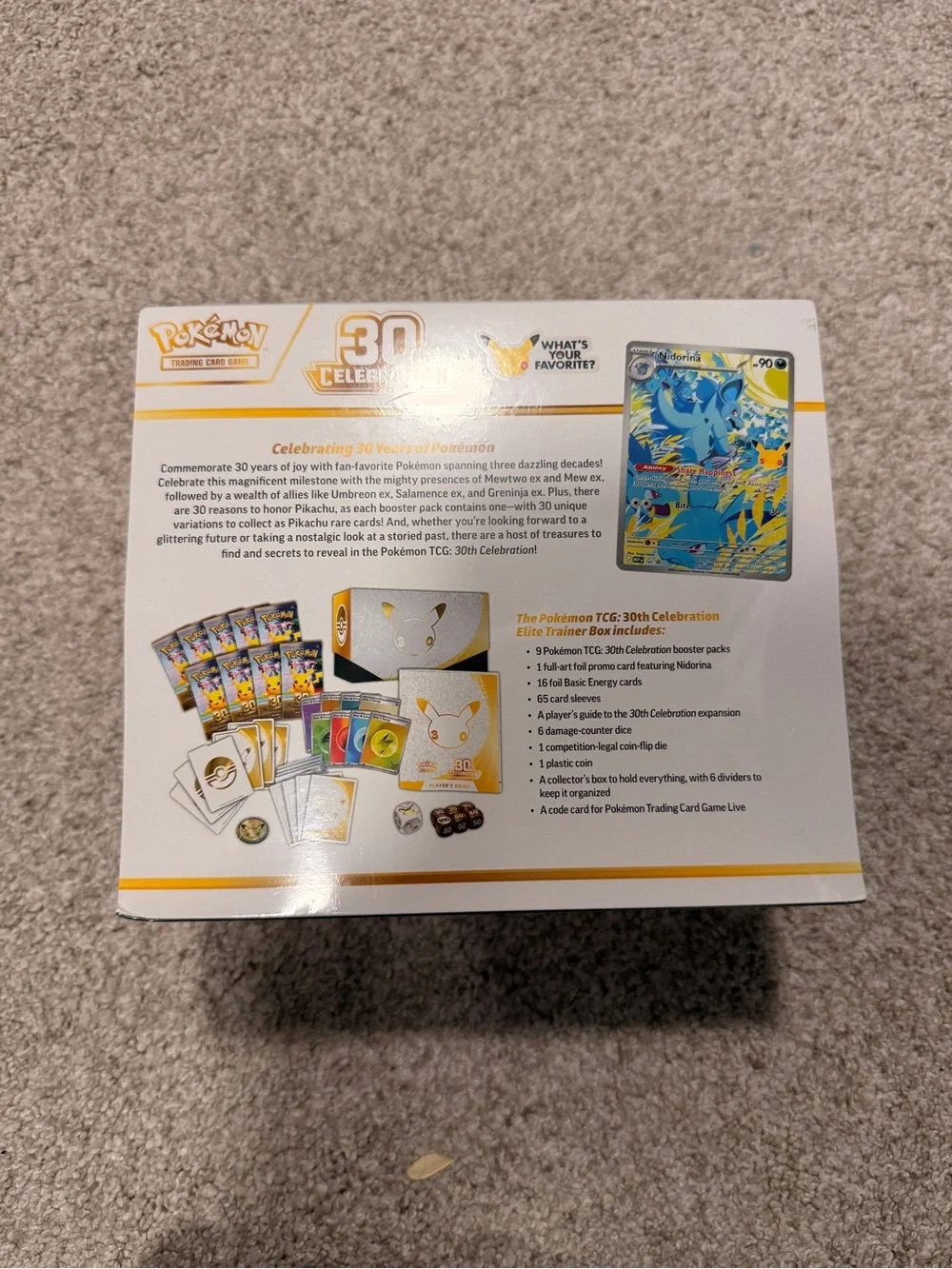 Pokemon Elite Trainer Box - White & Yellow 30th Celebration